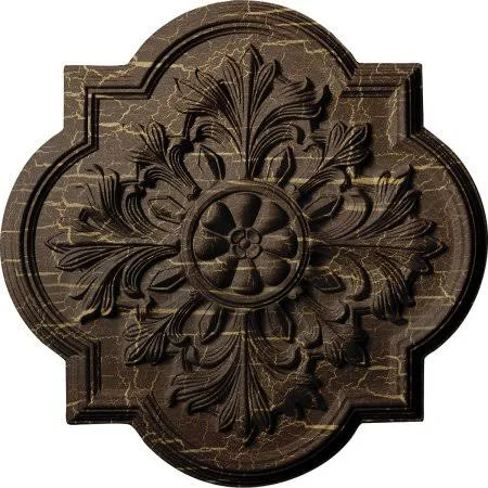 20 inchod x 1 3/4 inchp Bonetti Ceiling Medallion (Fits Canopies Up to 5 1/8 inch), Hand-Painted Root Beer Crackle