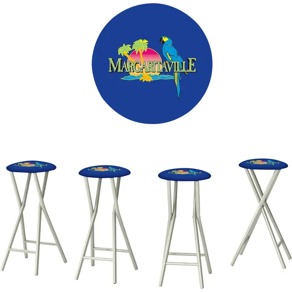 Best of Times Padded Bar Stool - Set of 4, Blue