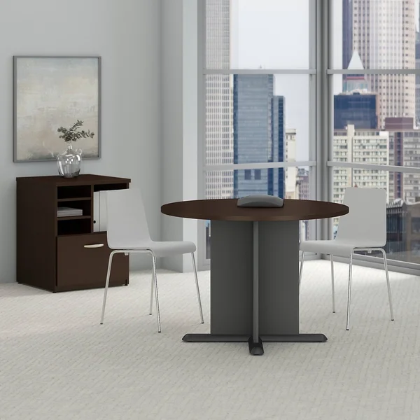 Bush Business Furniture Series A & C 42x22 Round Conference Table - Mocha Cherry