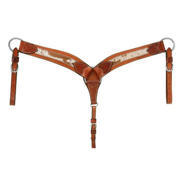 Royal King Shaped Breast Collar with Spotted Hair Overlay - Medium Oil