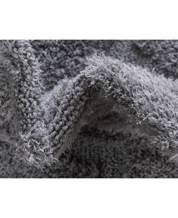 Unique Loom Traditional Trellis Shag Runner Rug - 2& 7 x 10&, Gray