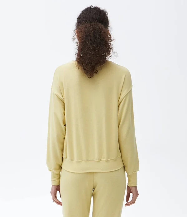 Michael Stars Gigi Crew Neck Top Pullover in Pink - Size XL