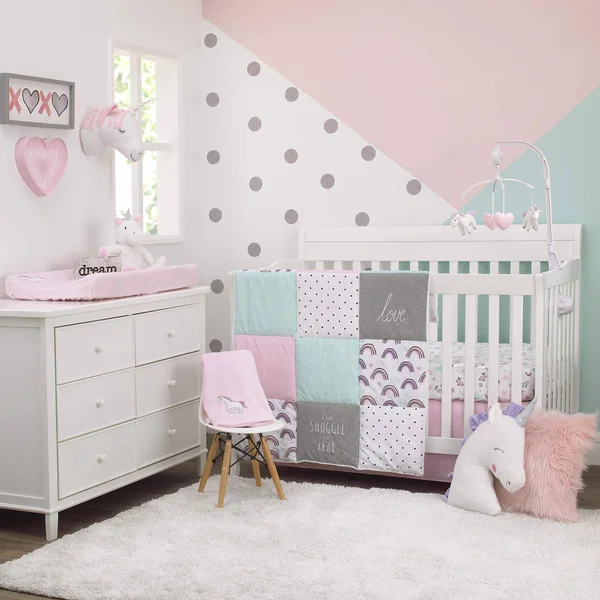 Carter&s Unicorn Snuggles 4-Piece Crib Bedding Set - Pink - 28" x 52"