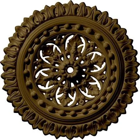 18 1/2 inchod x 7/8 inchid x 1 1/2 inchp Sellek Ceiling Medallion (Fits Canopies Up to 1 1/8 inch) - Hand-Painted Mississippi Mud