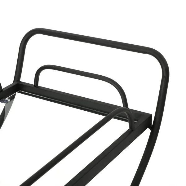 Christopher Knight Home Perley Traditional Iron Glass Bar Cart with Shelves by - Black
