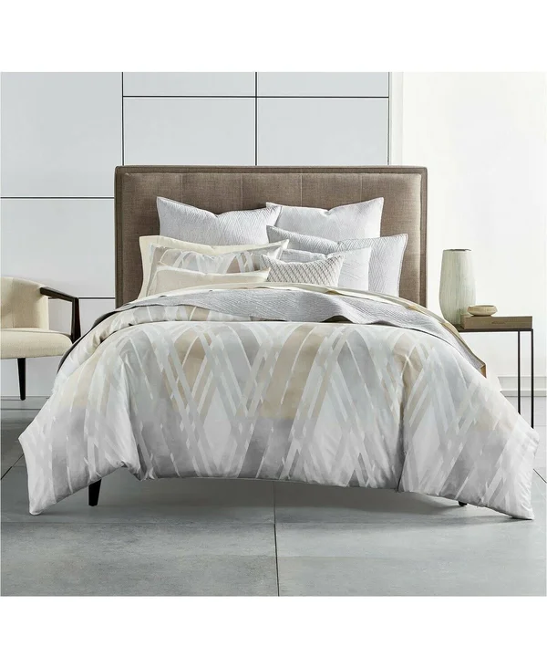 Hotel Collection Lateral Pima Cotton Full/Queen Duvet Cover Natural