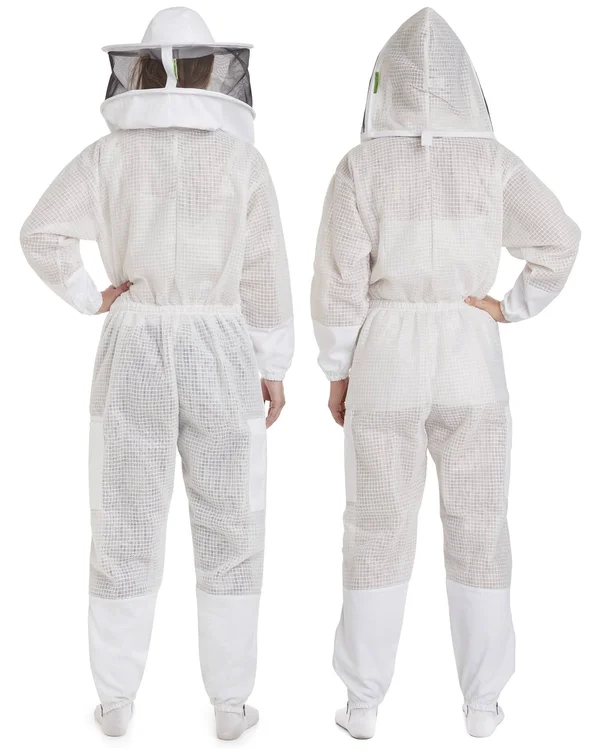 Natural Apiary Zephyros - 3 Layer Ventilated Beekeeping Suit with 2 Veils Round & Fencing - Stay Protected & Cool Forest