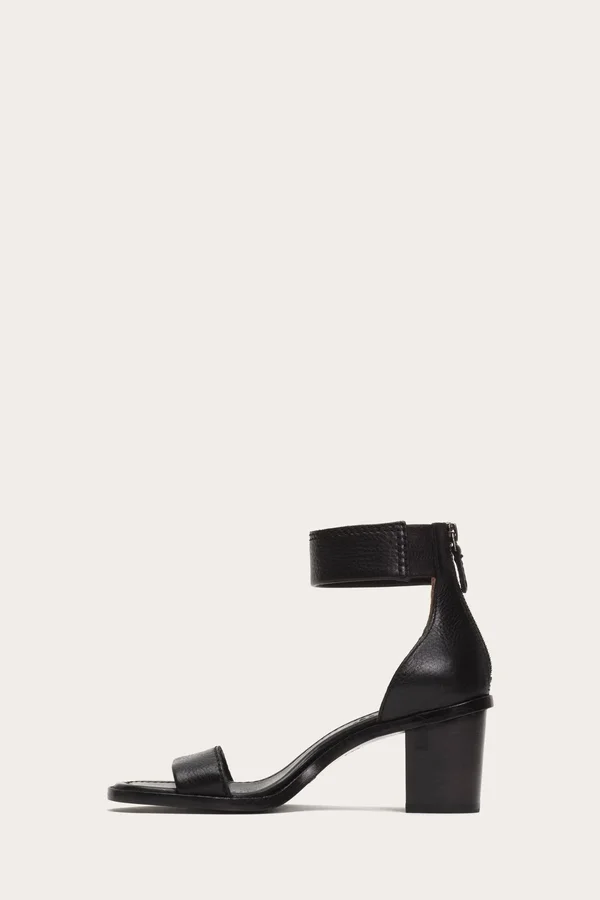 Frye Brielle Back Zip Sandal - Women's Black - 6.5