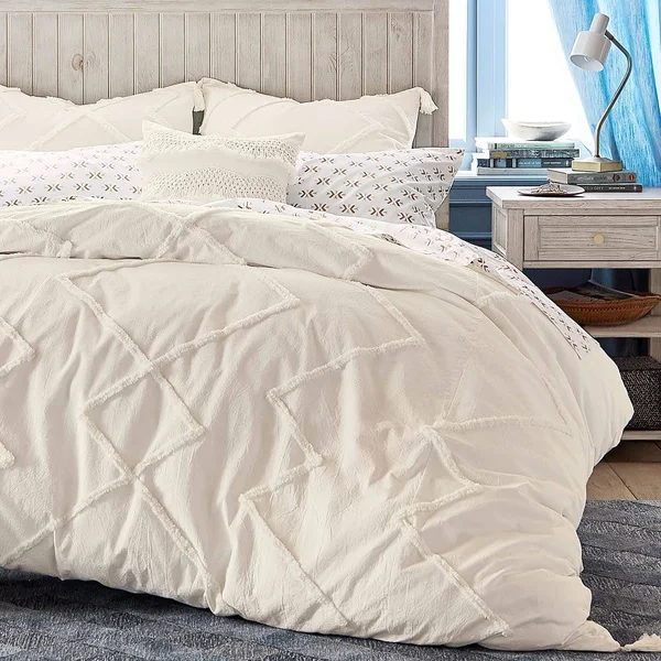 Ashlyn Tufted Duvet COVER, Full/Queen, Ivory - White - Fullqueen - Bedding - Duvet Covers + Cases - Pottery Barn Teen
