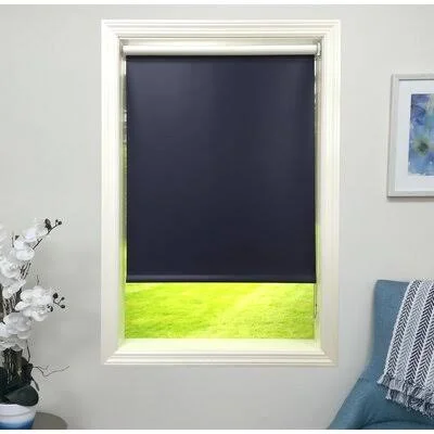 Navy Blackout Roller Shade Harbor Shades Width: 50