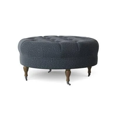Henry Cocktail Ottoman Wayfair Custom Upholstery Body Fabric: Goddess Ash - Leg Color: Black Walnut Nickel