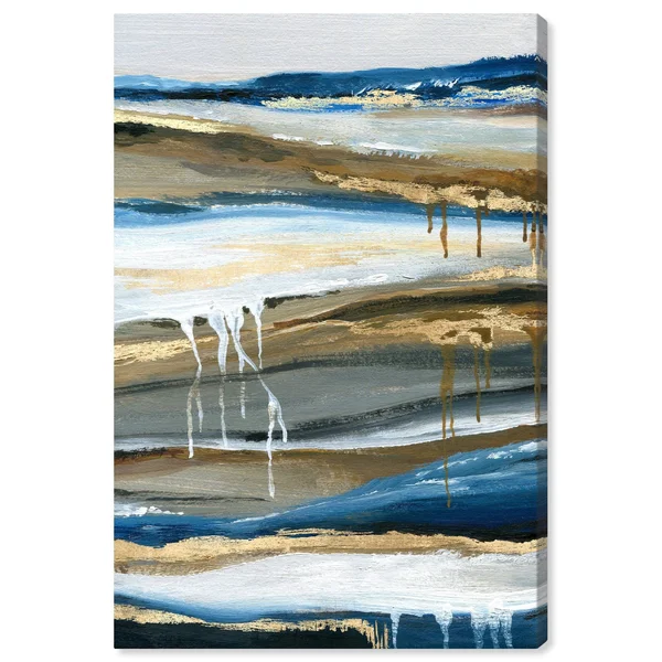 Oliver Gal 'Lovely Blue Skies' Abstract Wall Art Canvas Print Paint - Gold - Blue - 16 x 24