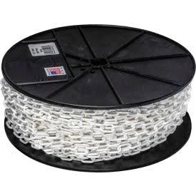Mr. Chain Plastic Chain Barrier on A Reel, 3/4x22x200&L, White