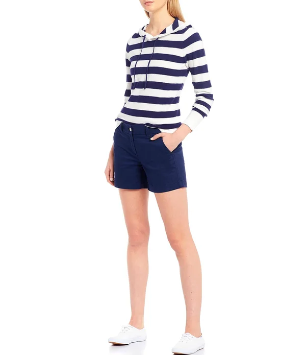 Southern Tide Caroline Stretch Twill Shorts, Womens, 10, Bermuda Teal