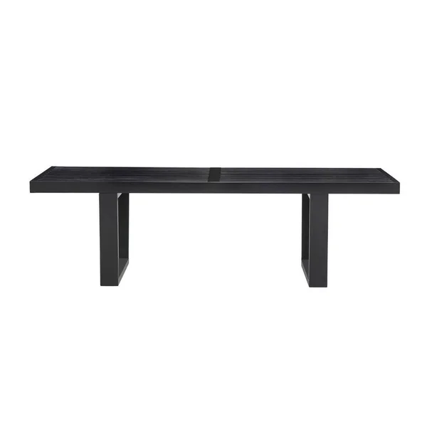 Fine Mod Imports Wood Bench 48x22 Black