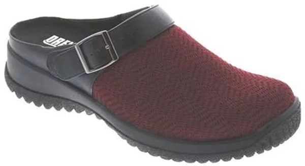 Drew Women's Savannah Clog, Burgundy Wavy Stretch