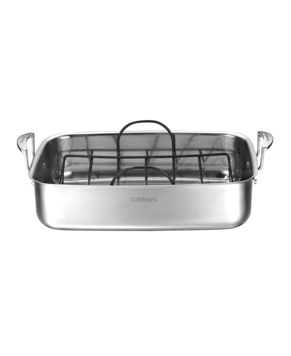 Cuisinart 15x22 Stainless Steel Roaster with Non- Stick Rack