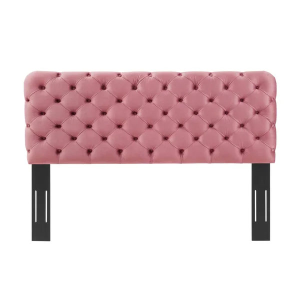 251 First Monroe Tufted Twin Performance Velvet Headboard in Dusty Rose Pink, Luxury & Glam, Bellacor