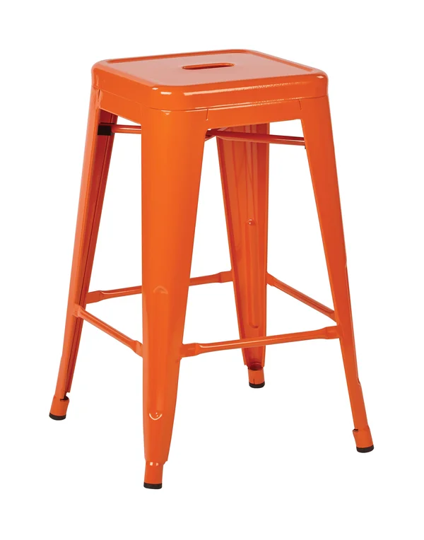 24x22 Steel Backless Barstool (2-Pack) (Red)