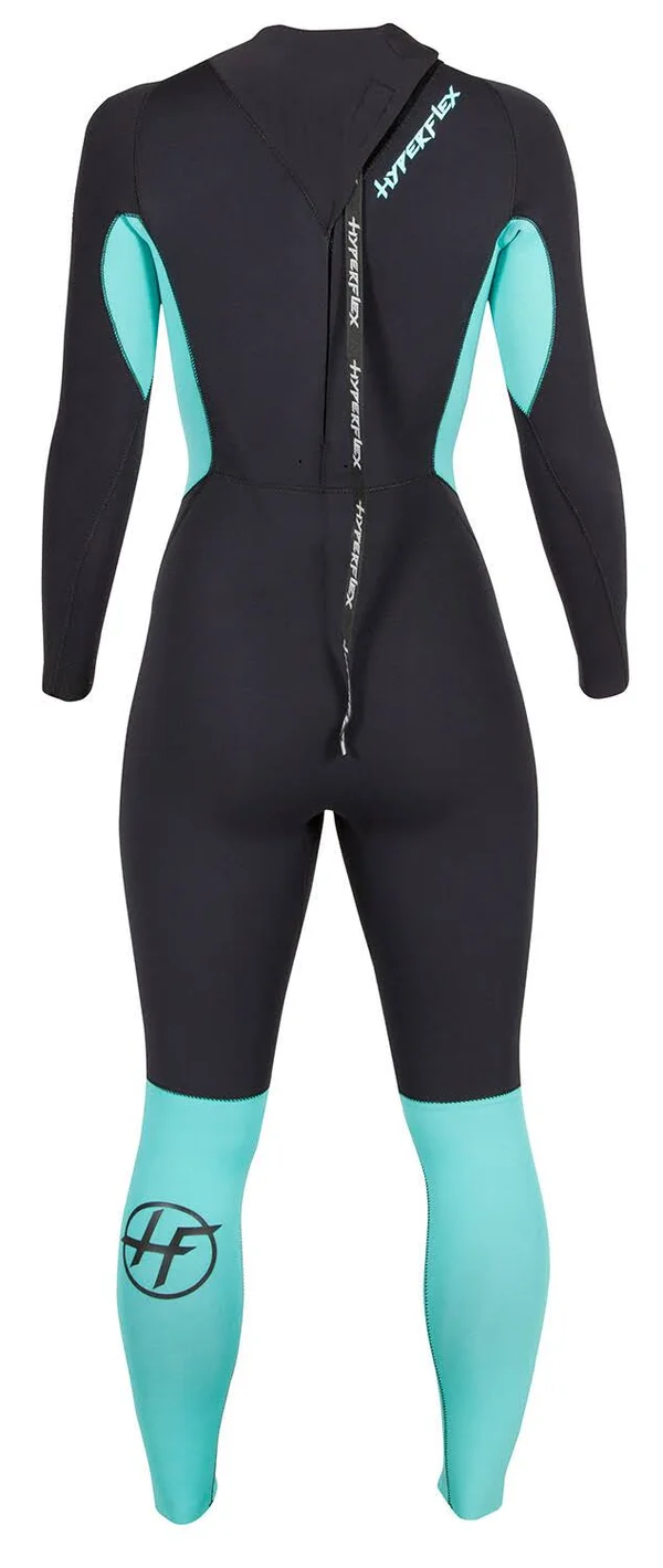 Hyperflex Womens VYRL 4/3mm GBS Fullsuit - Black/Teal, 8