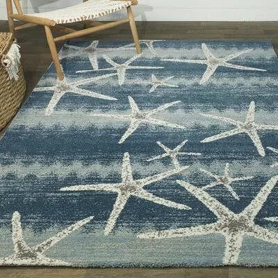 Bayshore Animal Print Blue Area Rug Sand & Stable Rug Size: Rectangle 8&9x22 x 12&
