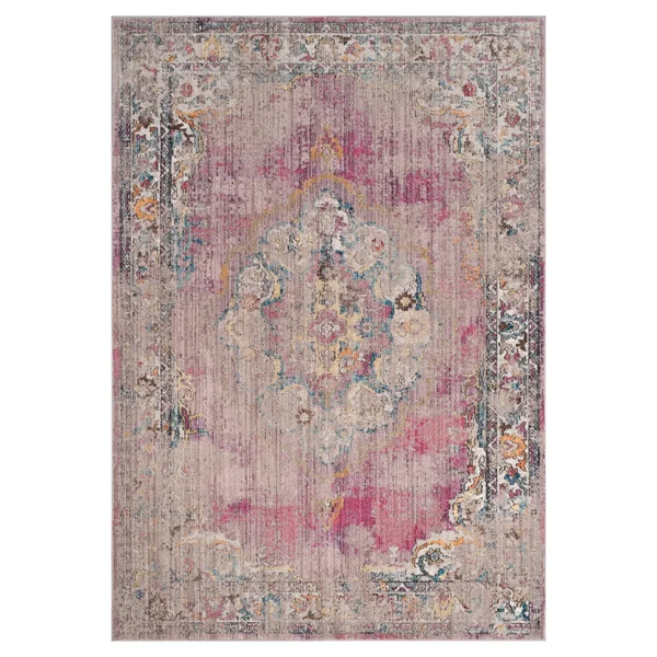 Safavieh Bristol BTL343B 5&1x22 x 7&6x22 Fuchsia, Light Grey Area Rug