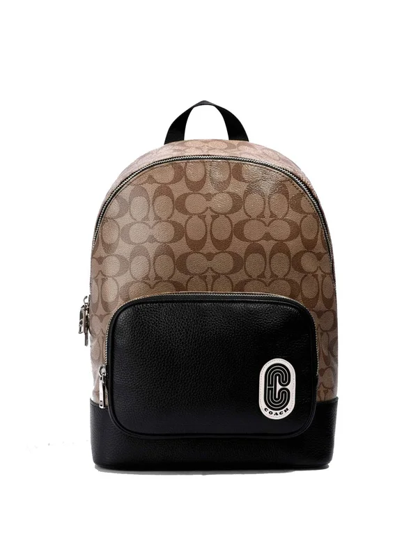 Coach Bags - Coach Court Backpack in Signature Canvas, Color: Black/Brown, Size: Large, Greciafashion&s Closet