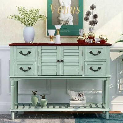 Dorthy 45.3x22 Console Table Rosecliff Heights Table Top Color: Walnut, Table Base Color: Turquoise