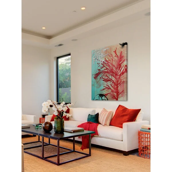 Marmont Hill Red Coral by Christine Lindstrom Painting Print on Wrapped Canvas - Size: 12x22 x 18x22