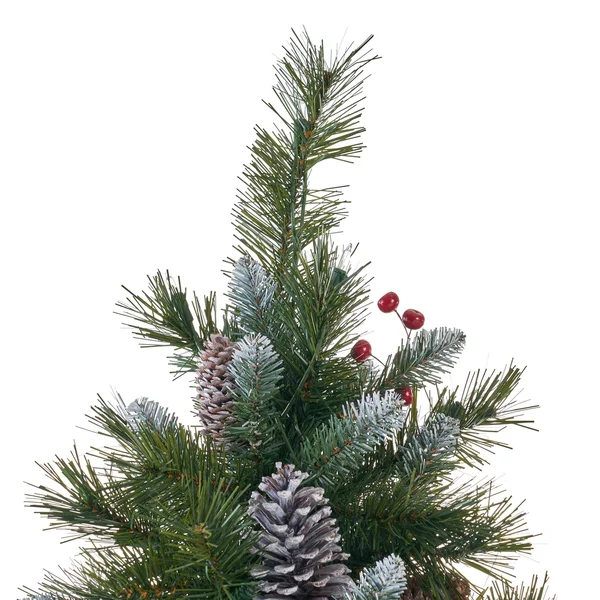 Noble House 7.5 ft. Unlit Christmas Tree with Frosted Pinecones in Green