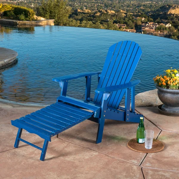 Hayle Reclining Adirondack Chair with Footrest - Set of 2, Brown