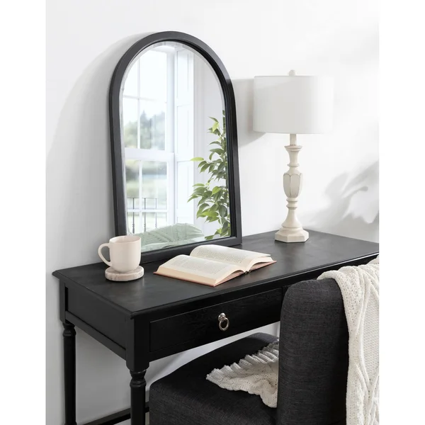 Kate and Laurel Hogan Wood Framed Arch Mirror - 20x30 - Grey