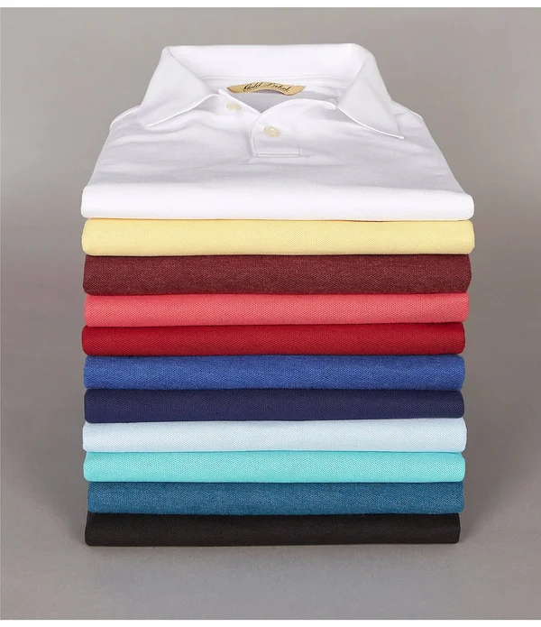 Roundtree Yorke Gold Label Perfect Performance Short-Sleeve Solid Non-Iron Polo - L