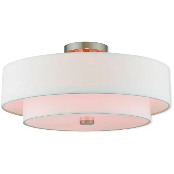 Livex Lighting Claremont 4 Light Ceiling Mount Brushed Nickel 51045-91