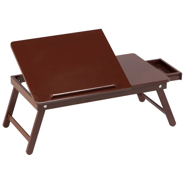 Oakridge Foldable Lap Desk with Storage - Bed Table Serving Tray, 23¾” Long x 13