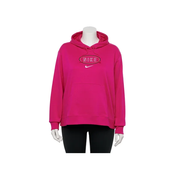 Nike Women's Sportswear Varsity French Terry Plus Size Hoodie Pink Dark - 1x - Women's Athletic Performance Tops at Academy Sport