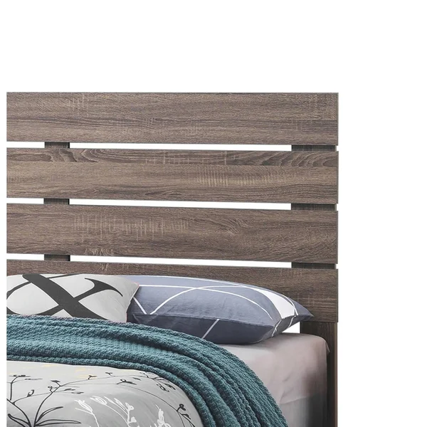 Geary Slatted Headboard Panel Bed - Coastal White - King