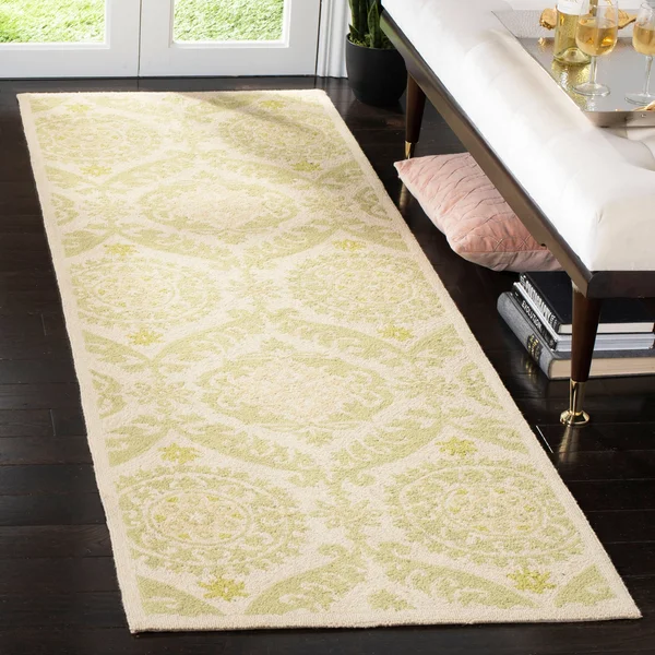 Safavieh Chelsea HK356B Green, Beige Rug 8& x 8& Round