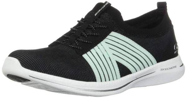 Skechers Women's City Pro Easy Moving Sneaker, Black/Aqua