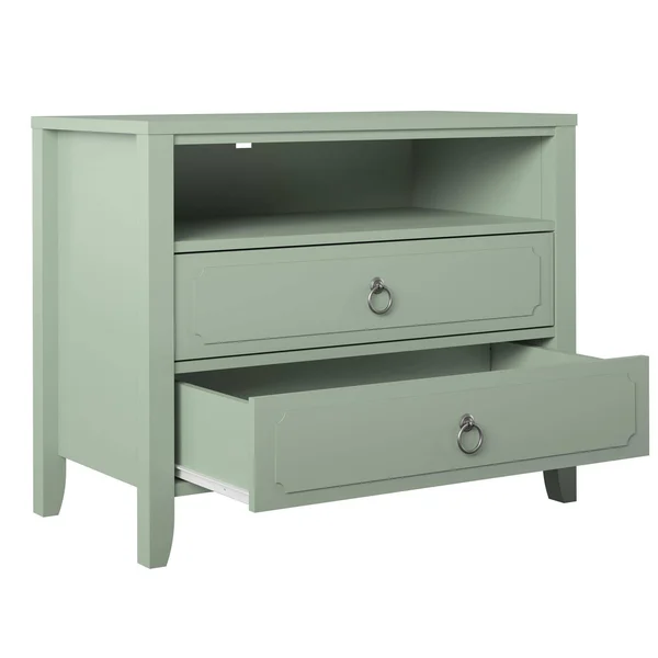 Novogratz Her Majesty 2 Drawer Nightstand, Green
