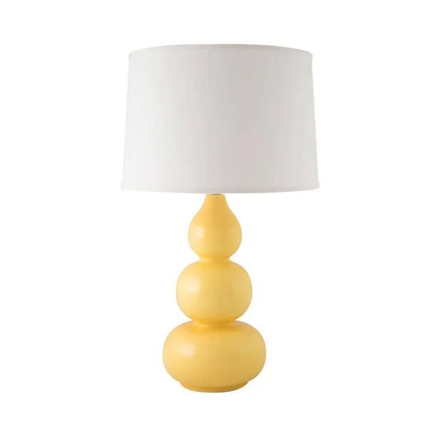 RiverCeramic Triple Gourd Gloss Straw Yellow Table Lamp