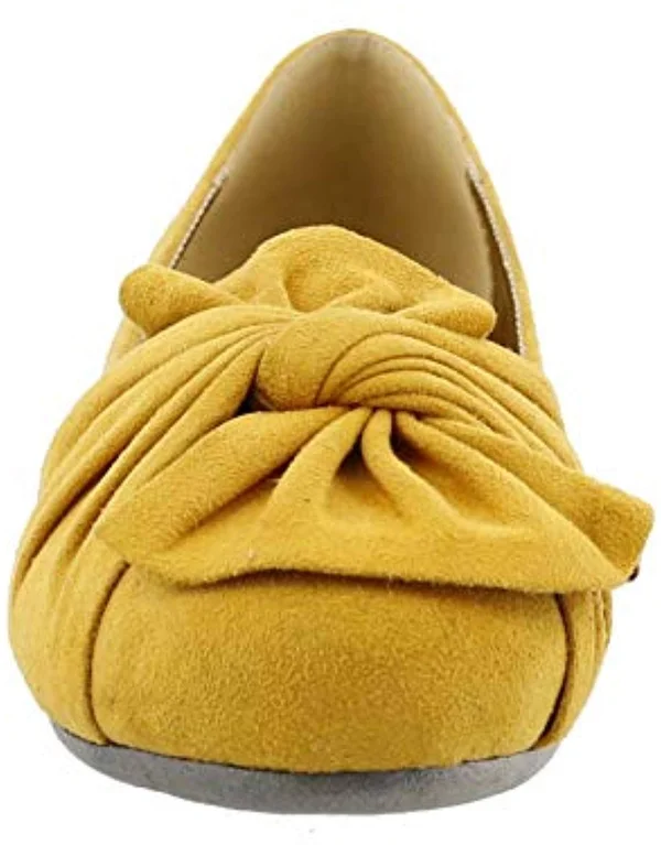 Bellini Women's Snug Ballet Flat - Size: 7.5, Mustard Microsuede