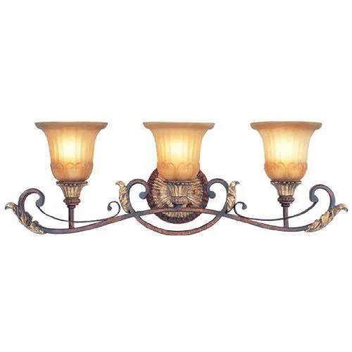 Livex Lighting 8553-63 Villa Verona 3 Light Verona Bronze Finish Vanity Bath Wit