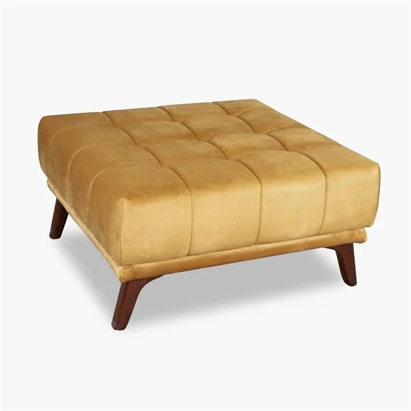 Pemberly Row Mid Century Modern Allen Yellow Ottoman - PR-4753-2014073