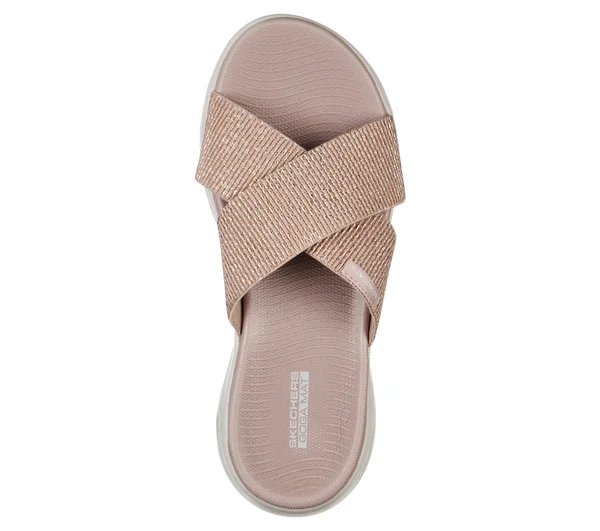 Skechers Women's on The Go 600 Glistening Slide - Rose Gold