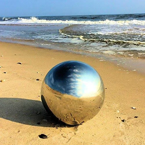 The Crosby Street Stainless Steel Gazing Ball for Garden and Home, 13 Inches in Diameter by Whole House Worlds