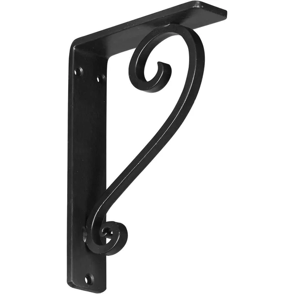 Ekena Millwork BKTM01X12X15SED 1.5 x 12 x 15 in. Edwards Wrought Iron Bracket - Single Center Brace Powder Coated Black