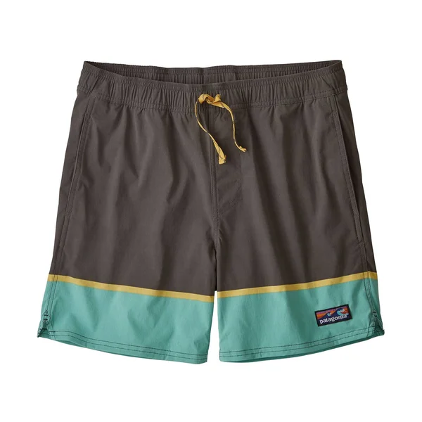 Patagonia Stretch Wavefarer Volley Shorts 16x22 Men's (Bottom Leg Stripe: Forge Grey)