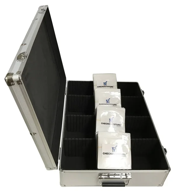CheckOutStore Aluminum CD/DVD Storage Box (Holds 1000 Discs) Silver, 580 mm x 420 mm x 164 mm