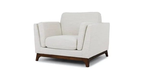 White Armchair - Solid Wood Legs, Article Ceni Modern Furniture